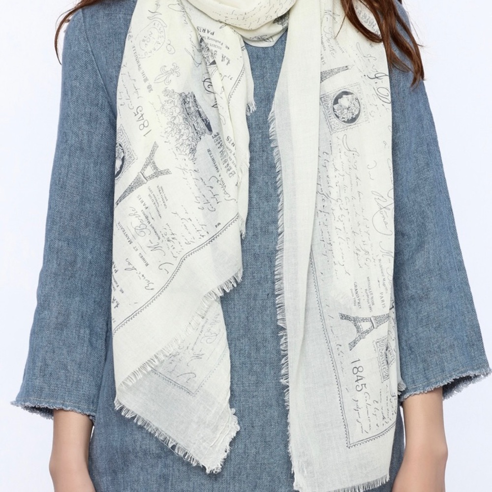 Paris Eiffel Tower theme scarf